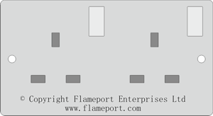 Double socket outlet with asymmetrical switches