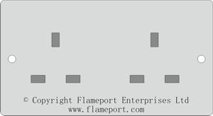 Double socket outlet without switches