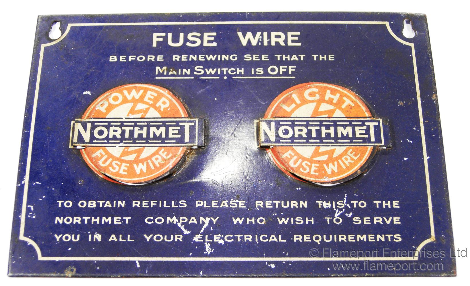 Northmet pressed metal fuse wire holder