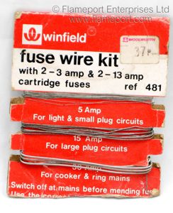 Winfield fuse wire kit, price 37p