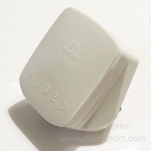 White 13A plug by WG with ELECTRA logo