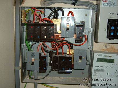 Wylex metal multi-rate fusebox, interior view Wylex metal multi-rate fusebox, interior view