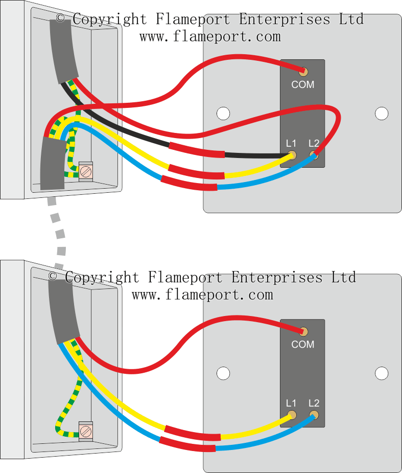 Two Way Switched Lighting Circuits 1, Two Way Switching Wiring Diagram
