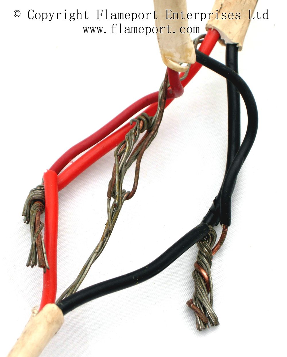 Cables jointed by twisting and insulation tape