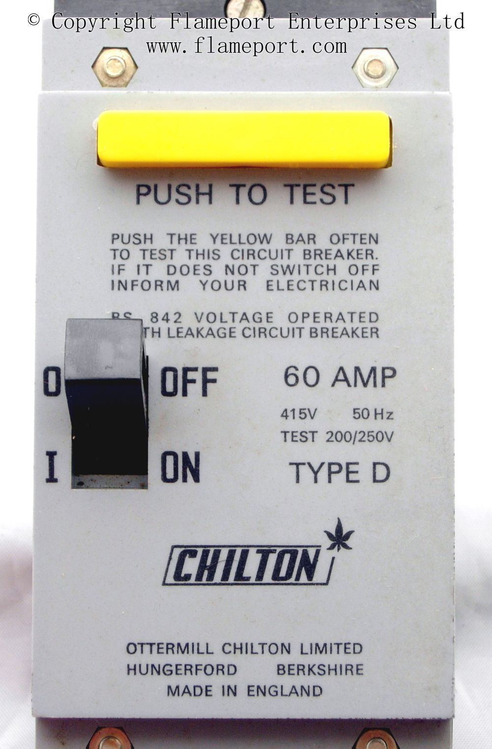 Obsolete Ottermill Chilton earth leakage circuit breaker panel wiring diagram 