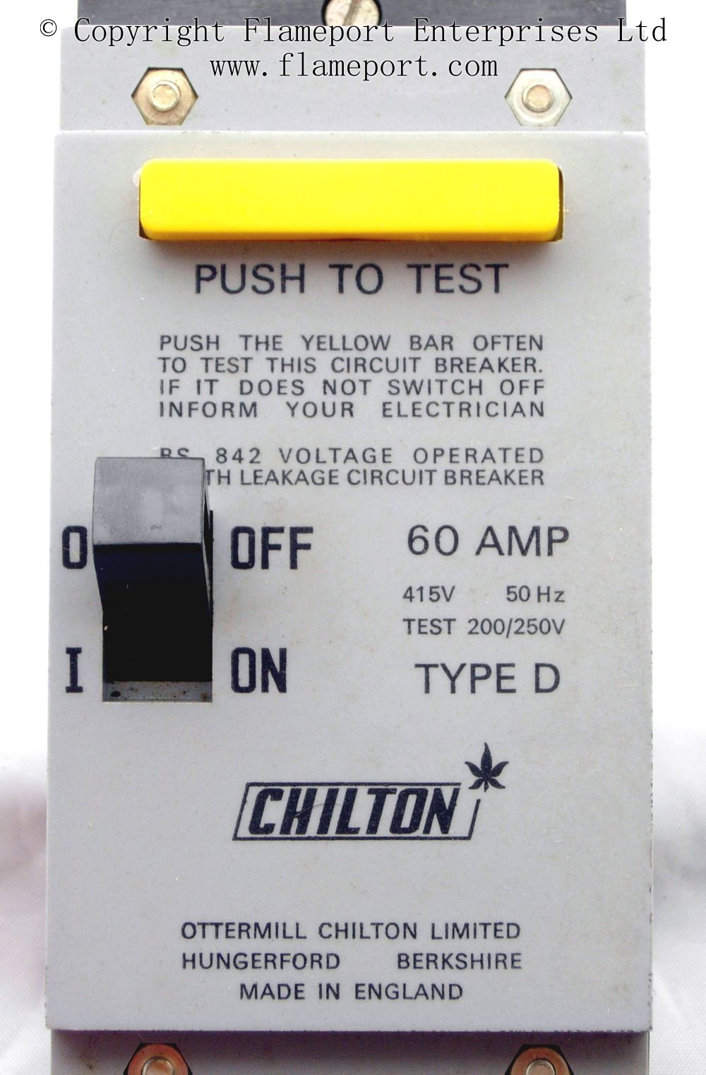 Obsolete Ottermill Chilton earth leakage circuit breaker access wiring diagram 