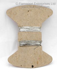 Unbranded fusewire card in the shape of a bobbin or cotton reel (back)