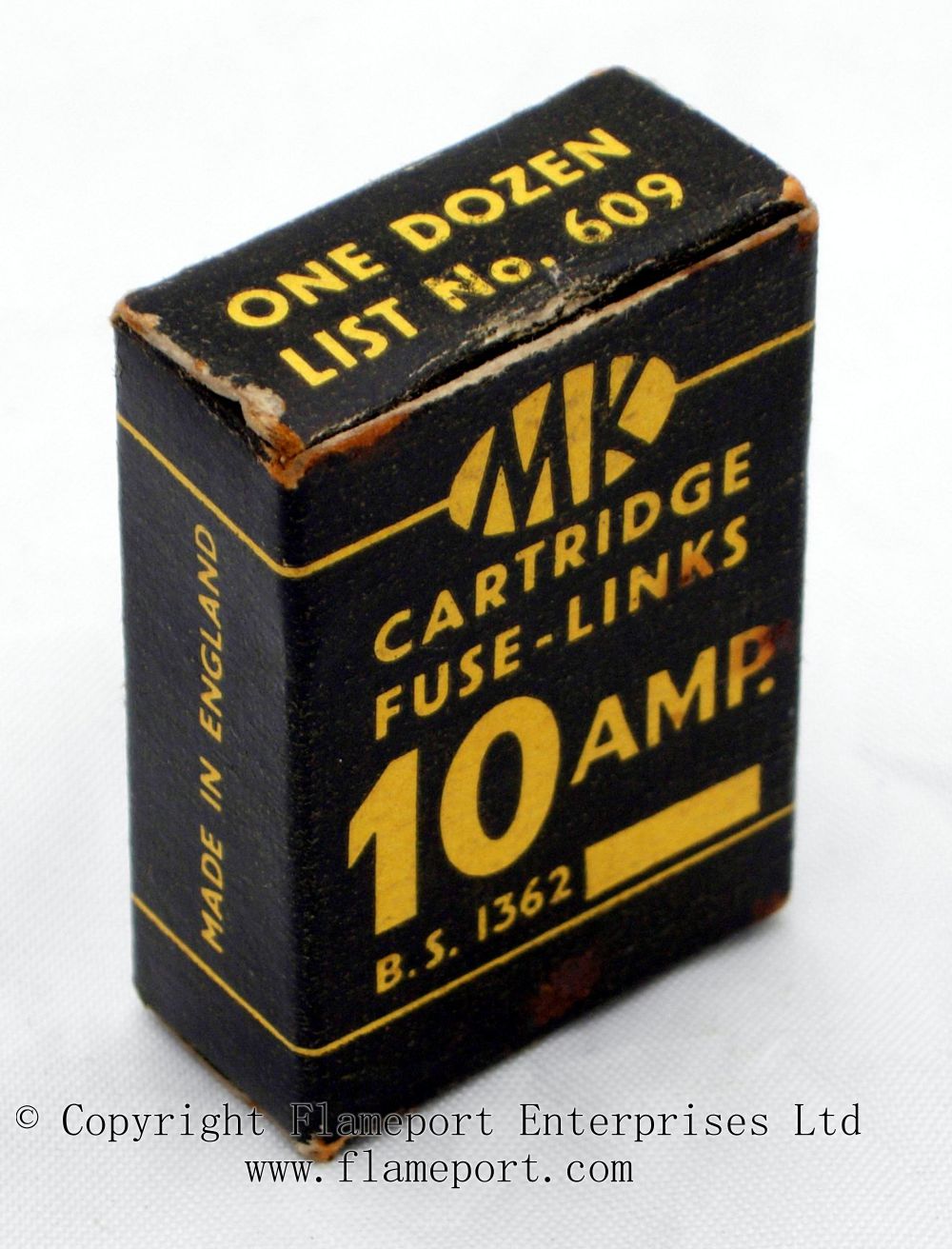MK Cartridge Fuse Links, List No. 609 Box of One Dozen 10 Amp Fuses