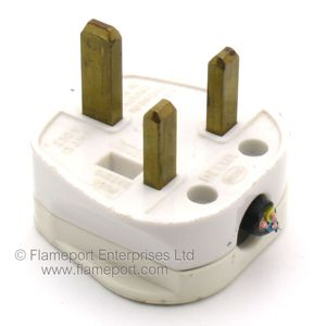 Pins on a MEM DELTA white plastic 13A mains plug