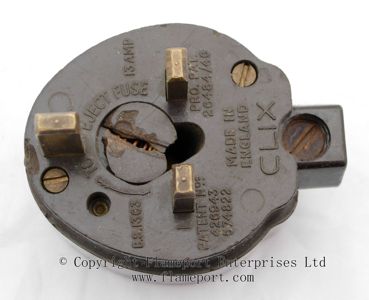 Pins and text on a Clix plugsocket