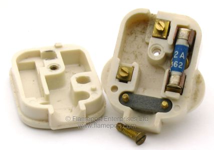 Inside a WT Empire white plastic 13A mains plug