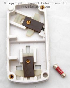 Loblite adaptor showing shutters and spare fuse